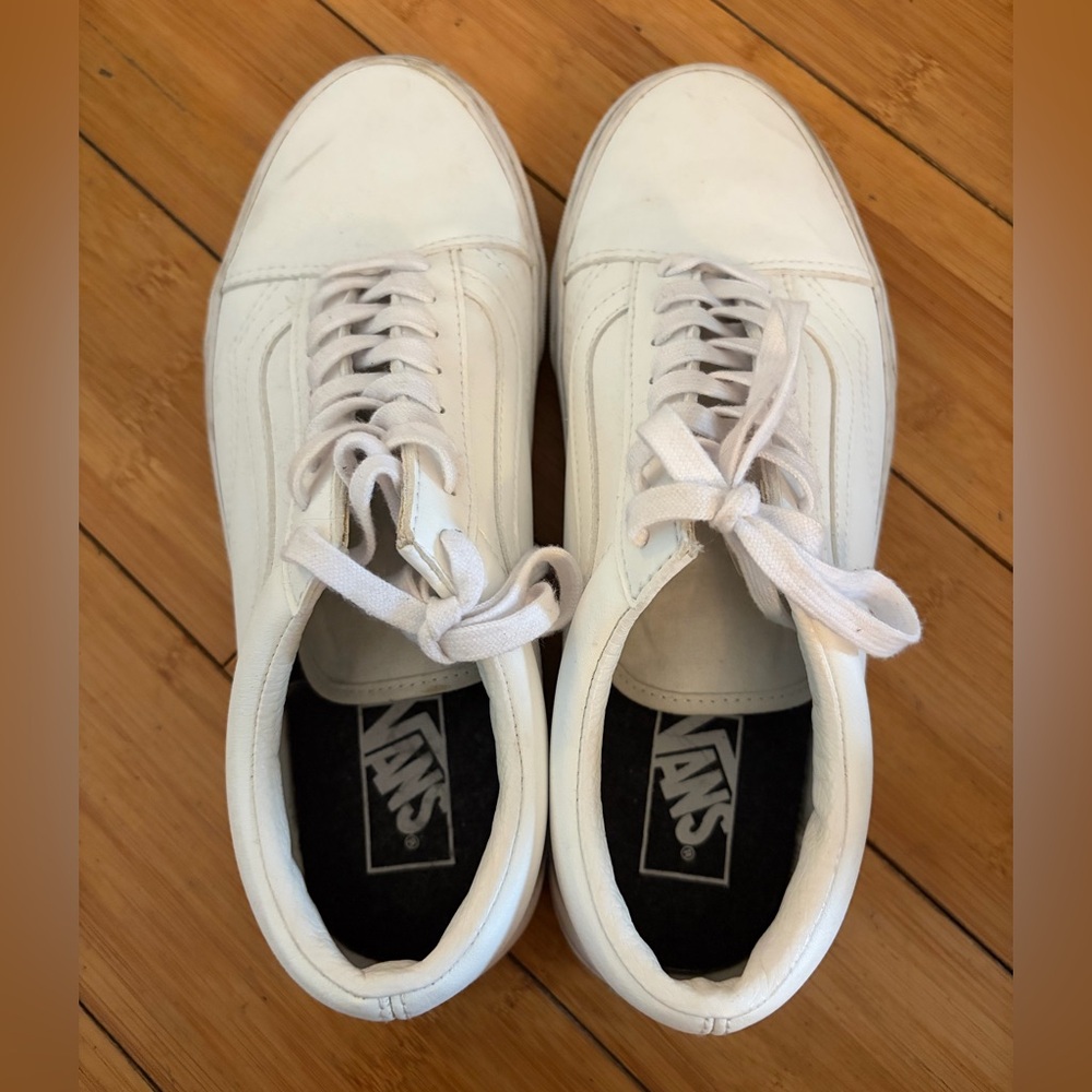 Vans White Low-Top Classic Sneakers